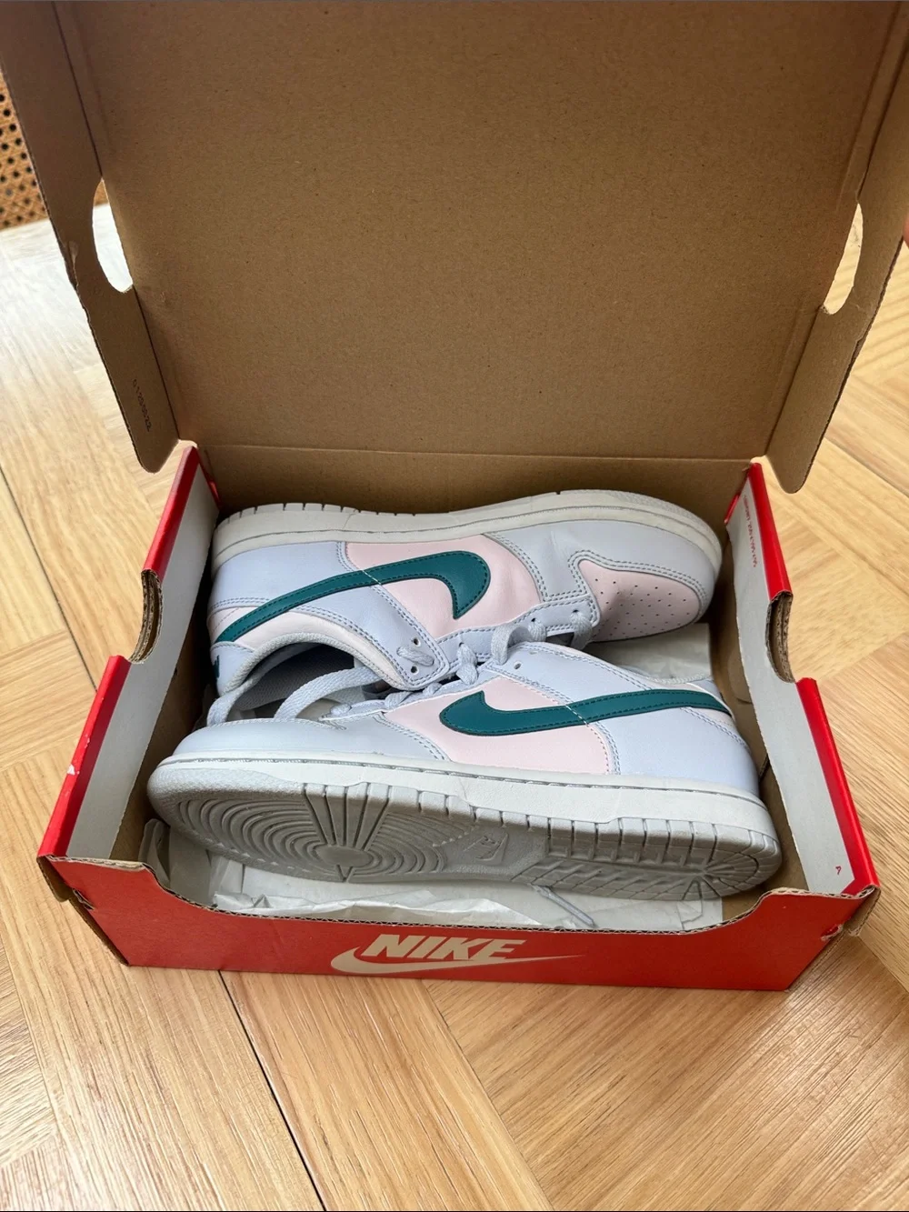 Nike Kids Dunk Low - Football Grey & Mineral Teal